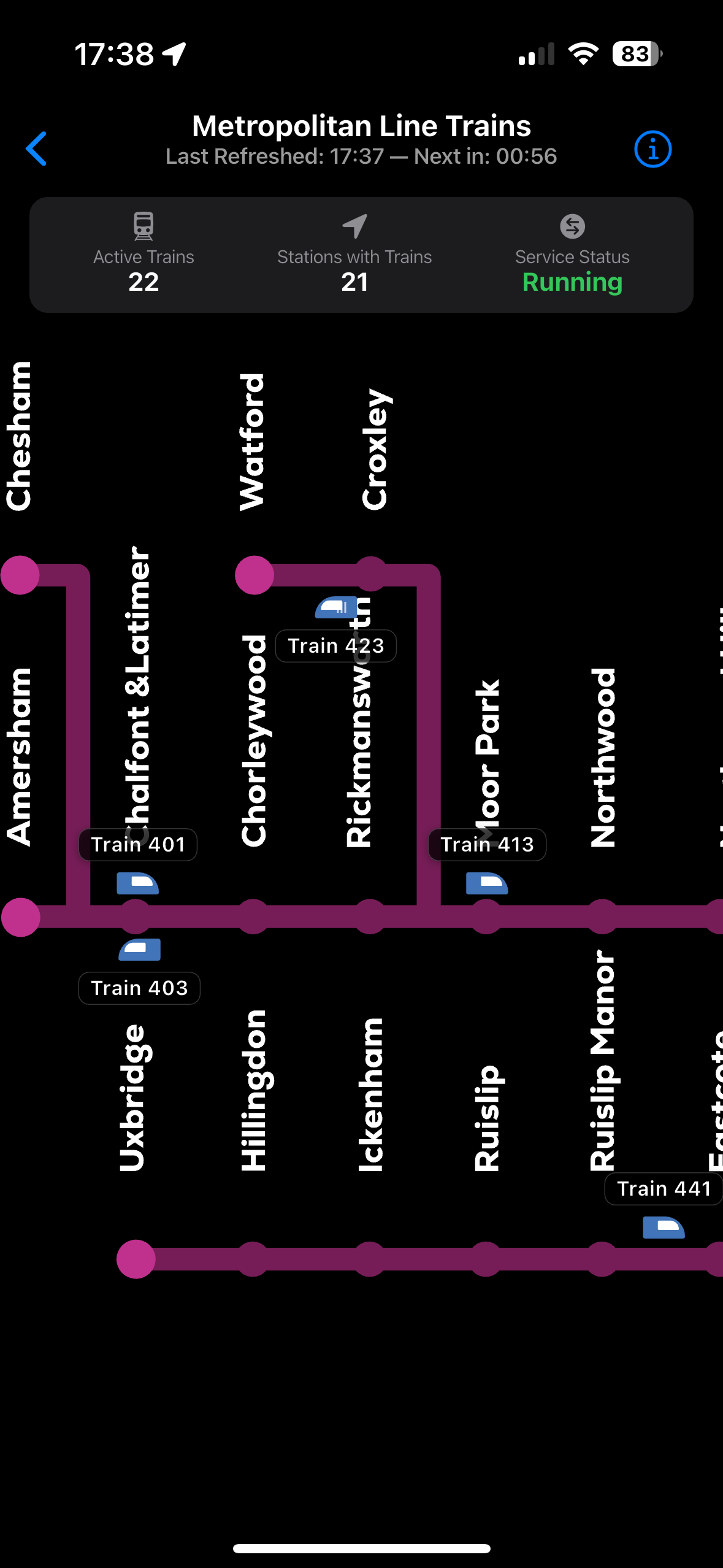 Metropolitan line map